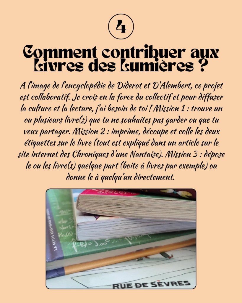 Comment contribuer aux livres des lumières, le projet collaboratif des Chroniques d'une Nantaise pour faciliter l'accès à la lecture ?